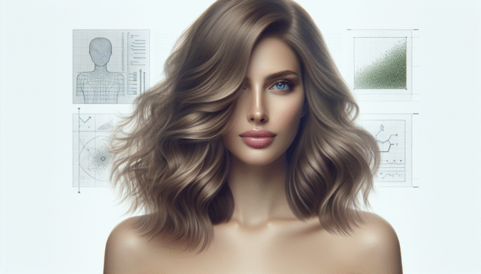 A woman with shoulder-length hair in soft, wavy layers, adding dimension and movement.