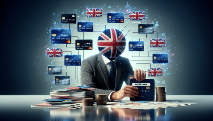Debt Consolidation vs Personal Loans: A UK Guide | DCL Individual in the UK consolidating multiple credit cards and loans into a single manageable loan with a lower interest rate.