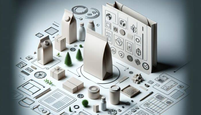 Eco-friendly minimalist packaging with simple shapes and natural materials, emphasizing sustainability and elegance.