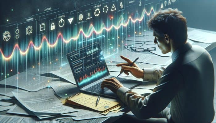 Tools to Monitor Your Credit During Consolidation: UK Focus | DCL Individual setting up credit monitoring on a laptop with documents, checklist, and alert notifications for new accounts and credit score changes.