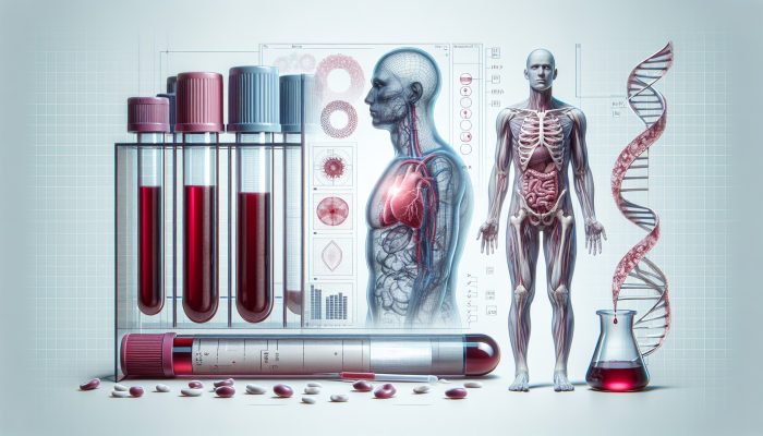 Illustration of Ferritin Blood Test in Gravesend, depicting the analysis of test results related to iron levels, anemia, and hemochromatosis.